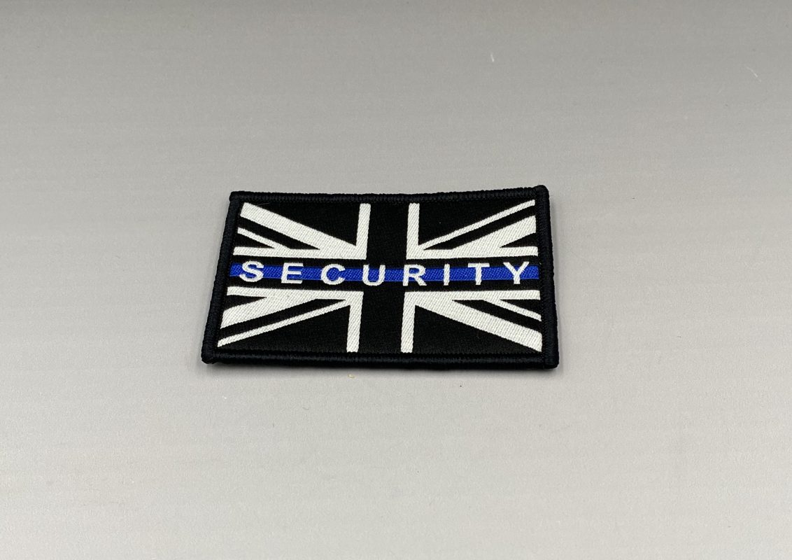 Patch  LARGE HOOK & LOOP,, Thin Blue Line Police Union Jack  Badge